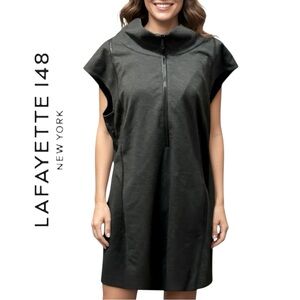 Lafayette 148 Black Mock Neck Sheath Dress